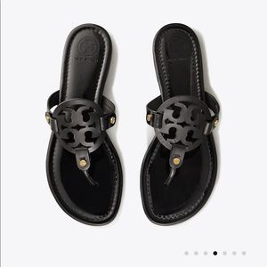 Tory Burch Miller Black Patent Sandals Size 7